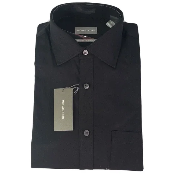 Michael Kors | Shirts | Michael Kors Regular Fit Stretch Black Longsleeve Dress  Shirt 5 3233m Nwt | Poshmark
